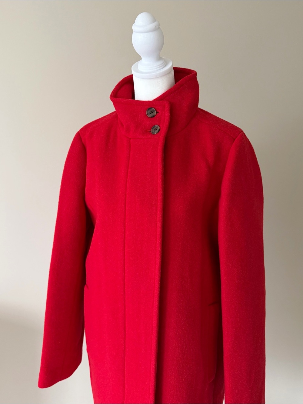 J.Crew Factory City Coat with Button Neck in Classic Cardinal Red - Picture 9 of 10